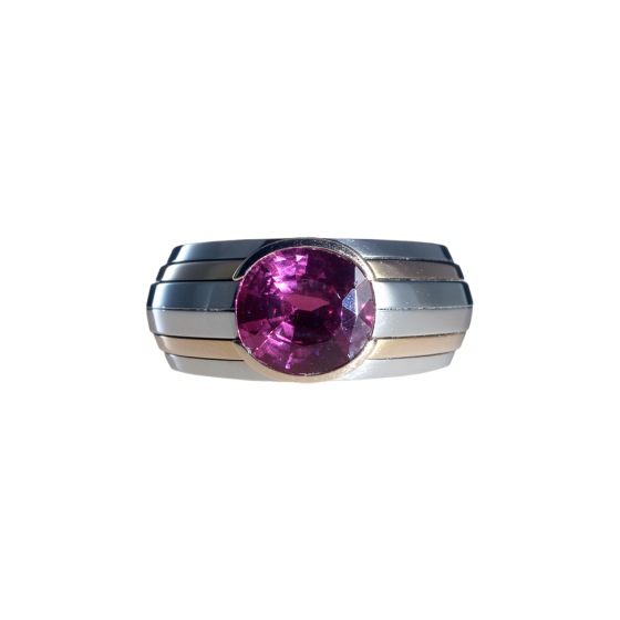 RATNAPURA Ring ruby ring Ratnapura purple ruby 3.84 carat platinum ring 750/000 rose gold gold ring purple ruby ring rose gold ring Rings-Munich