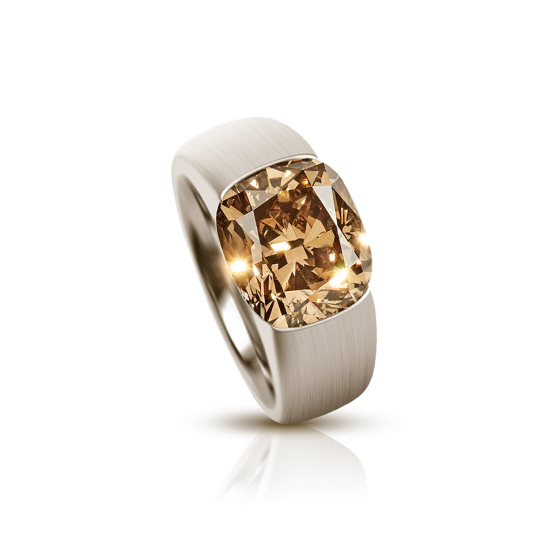 PURE EARTH COLOR Ring engagement-ring Pure earth color with natural brown diamond 5.5 carat in matte 750/000 white gold diamond-ring diamond engagement-ring white-gold-ring gold ring diamond gold-engagement-ring