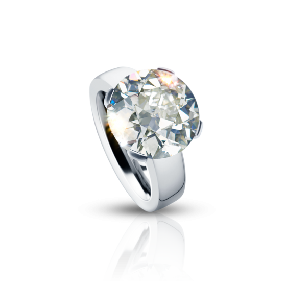 EUROPEAN CUT Ring Diamond Ring 7.05 Carat Diamond Engagement-Ring with Diamonds European-Cut Platinum Iridium Platinum-Ring Iridium-Ring Diamond-Platinum-Iridium-Ring Diamond Platinum Engagement-Ring