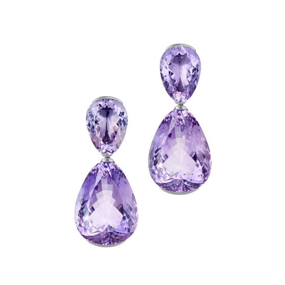 MYSTIC LYLAC Earrings Mystic Delivery Amethyst-Earrings Amethyst Earrings with Purple-Amethyst Rhodium Plated 750/000 White-Gold custom made Purple-Amethyst Rhodium Plated Gold Gemstone Jewelry Earring