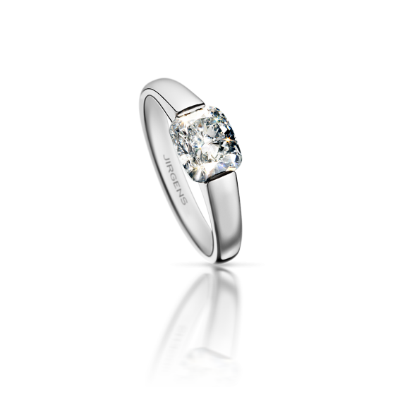 PURE WHITE Ring Pures-White Engagement Ring with Diamonds 1.5 Carat Cushion Cut Platinum Iridium Set Diamond Rings Platinum Rings Iridium Rings Diamond Engagement Ring Platinum Engagement Ring
