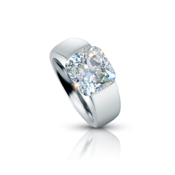 WATER OF LIFE Ring Water-of-Life with White Diamond 5.53 Carat Cushioncut Platinum Iridium Diamond-Ring Platinum-Engagement-Ring Platinum-Ring Iridium-Engagement-Ring Diamond Platinum Ring