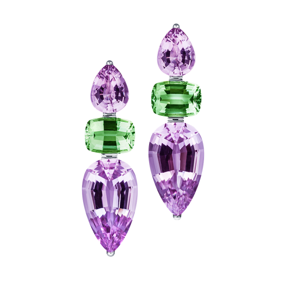 MIDMAY Amethyst prasiolite earring middle may amethyst earrings drop shape Brazilian prasiolite earrings in 750/000 white gold earrings gold earring white gold earring earring production munich